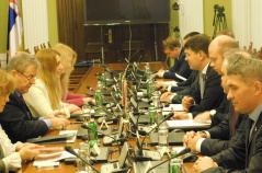 14 December 2017 The members of the Committee on the Economy, Regional Development, Trade, Tourism and Energy in meeting with the delegation of the Russian State Duma